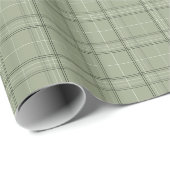 Pine Deer Plaid - saliegroen cabincore tartan. Cadeaupapier (Rol Hoek)