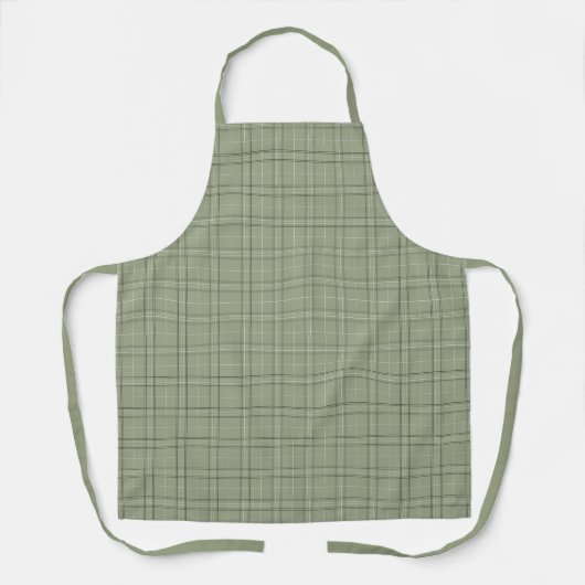 Pine Deer Plaid - saliegroen cabincore tartan. Schort (Voorkant)