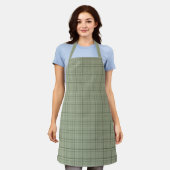 Pine Deer Plaid - saliegroen cabincore tartan. Schort (Gedragen)