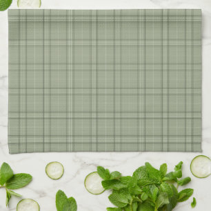 Pine Deer Plaid - saliegroen cabincore tartan.  Theedoek