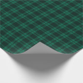 Pine donkergroen klassiek geruite tartan patroon cadeaupapier (Hoek)