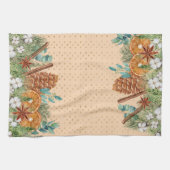 Pine Drop Waterverf Kerstwinter Theedoek (Horizontaal)