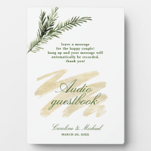 Pine, Emerald en Gold Audio Gastenboek Fotoplaat