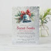 Pine en Bell Grey Geheim Kerstfeest Kaart (Staand voorkant)