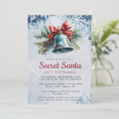 Pine en Bell Winter Geheime Kerstfeest Kaart (Staand voorkant)
