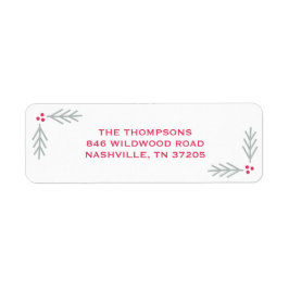 Pine en Berry Holiday Return Address Label