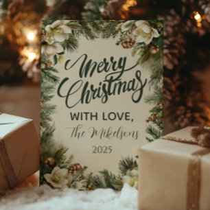 Pine en Berry Winter Vakantie Feestdagenkaart