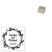Pine en bessen rustieke krans | Bruiloft Rubberstempel (Gestempeld)