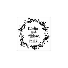 Pine en bessen rustieke krans | Bruiloft Rubberstempel