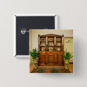 Pine- en cedarist vierkante button 5,1 cm (Voorkant /achterkant)