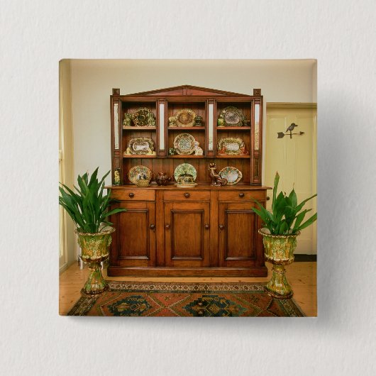 Pine- en cedarist vierkante button 5,1 cm (Voorkant)