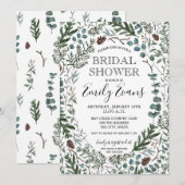 Pine en Eucalyptus Vrijgezellenfeest Uitnodigen Kaart (Voorkant / Achterkant)