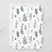 Pine en Eucalyptus Wedding Invite Kaart (Achterkant)