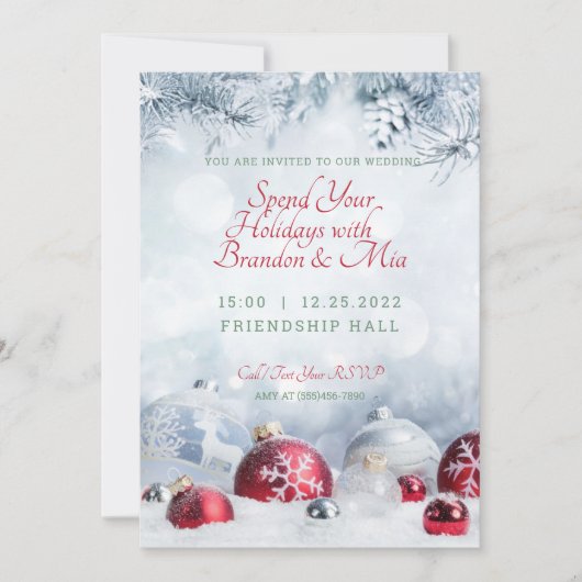 Pine- en kerstsierweddenschap, bevroren kaart (Voorkant)