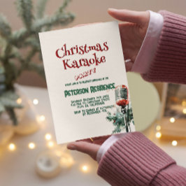 Pine en microfoon kerstfeest kaart