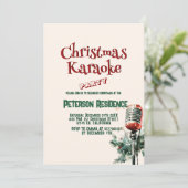 Pine en microfoon kerstfeest kaart (Staand voorkant)