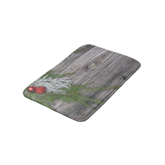 Pine en Weathered Wood met kerstmis Badmat (Gekanteld)