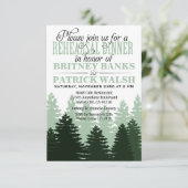 Pine Enchanted Forest Rehearsal Dinner Invitations Kaart (Staand voorkant)