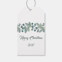 Pine Eucalyptus Bladgroen Kerstvakantie Cadeaulabel