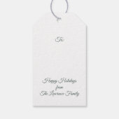 Pine Eucalyptus Bladgroen Kerstvakantie Cadeaulabel (Achterkant)