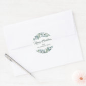 Pine Eucalyptus Bladgroen Kerstvakantie Ronde Sticker (Envelop)