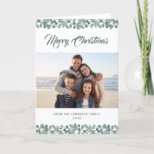 Pine Eucalyptus Bladgroen Vrolijk Kerstmis Foto