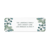 Pine Eucalyptus Foliage kerstfeestdag Adres Etiket (Voorkant)