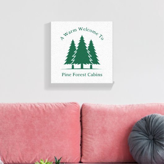 Pine Forest aangepaste kleur en tekst Welkom Canvas Afdruk (Insitu (Woonkamer))