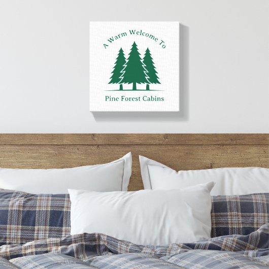 Pine Forest aangepaste kleur en tekst Welkom Canvas Afdruk (Insitu (Slaapkamer))