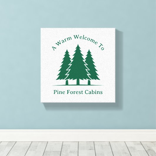 Pine Forest aangepaste kleur en tekst Welkom Canvas Afdruk (Insitu (Houten vloer))