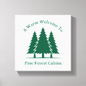 Pine Forest aangepaste kleur en tekst Welkom Canvas Afdruk (Voorkant)