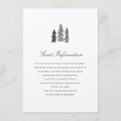 Pine Forest bruiloft invoegen Informatiekaartje (Voorkant)