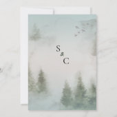 Pine Forest Burgundy Dusty Roos Waterverf Weddensc Kaart (Achterkant)