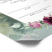 Pine Forest Burgundy Roos Certificate of Marriage Poster (Hoek)