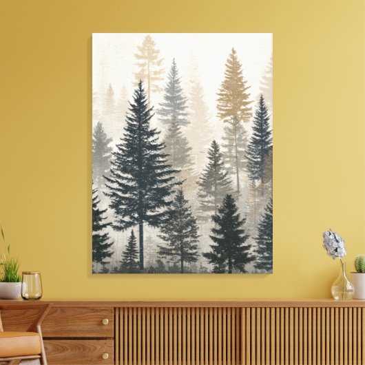 Pine Forest Canvas Afdruk (Insitu (Woonkamer))