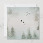 Pine Forest Dusty Roos Waterverf Wedding Kaart (Achterkant)