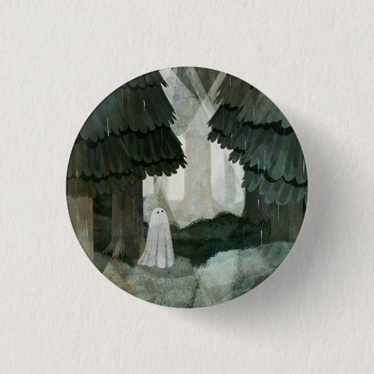 Pine Forest Ghost Ronde Button 3,2 Cm (Voorkant)