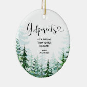 Pine Forest Godouders kerstversiering Keramisch Ornament (Rechts)