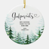 Pine Forest Godouders kerstversiering Keramisch Ornament (Voorkant)