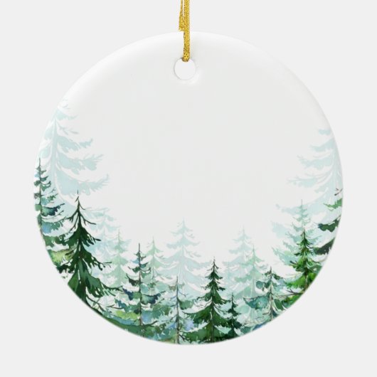 Pine Forest Godouders kerstversiering Keramisch Ornament (Achterkant)