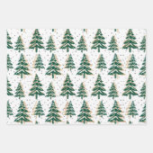 Pine Forest Gold Speckles Vakantie Inpakpapier Vel (Voorkant 3)