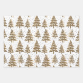 Pine Forest Gold Speckles Vakantie Inpakpapier Vel (Voorkant 2)