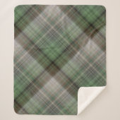 Pine Forest Groen en Bruin Plaid Sherpa Deken (Voorkant)
