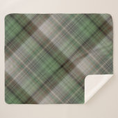 Pine Forest Groen en Bruin Plaid Sherpa Deken (Voorkant (horizontaal))