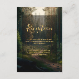 Pine Forest Groene Natuur Bruiloft Informatiekaartje
