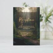 Pine Forest Groene Natuur Bruiloft Informatiekaartje (Staand voorkant)