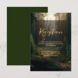 Pine Forest Groene Natuur Bruiloft Informatiekaartje