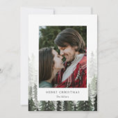 Pine Forest Holiday-fotokaart Feestdagenkaart (Voorkant)
