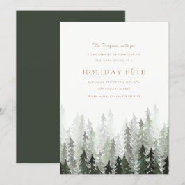 Pine Forest Holiday Party-uitnodigingen Kaart