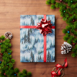 Pine Forest in de sneeuw Cadeaupapier